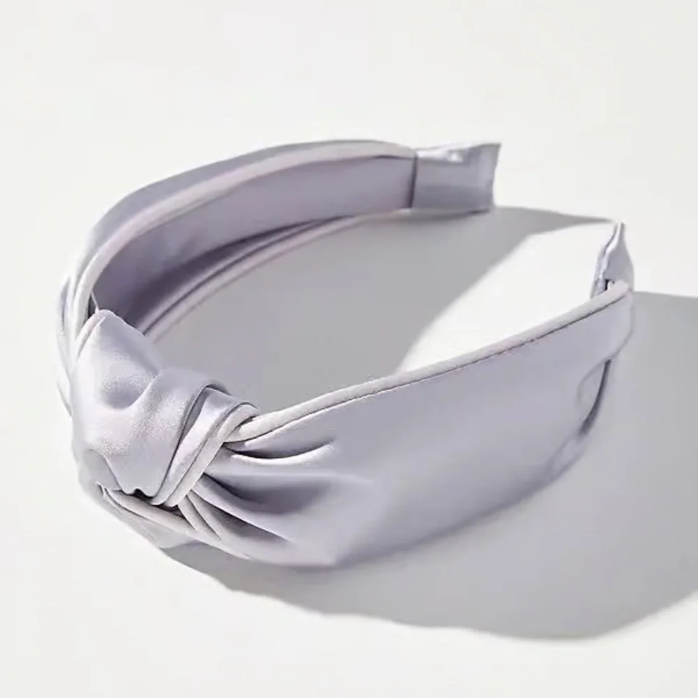 NWT Anthropologie Lavender Purple Everly Knot Satin Wide Headband
